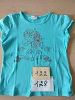 t-shirt turquoise paard mt 122 Staxo, Fille, Chemise ou À manches longues, Utilisé, Enlèvement ou Envoi