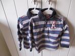 Babyclub 2 gelijke grijs-blauw-bordeau gestreepte T-shirts92, Kinderen en Baby's, Gebruikt, Babyclub, Ophalen of Verzenden, Shirt of Longsleeve