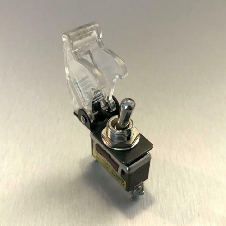 Nieuw : 250V NOS Schakelaar / Switch + Transparante Cover, Hobby en Vrije tijd, Elektronica-componenten, Nieuw, Verzenden