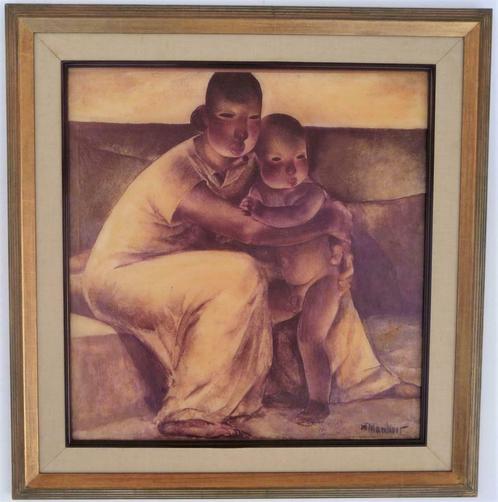 Schilderij Auguste Mambour (1896-1968) - Zwangerschap II, Antiek en Kunst, Kunst | Schilderijen | Klassiek, Verzenden