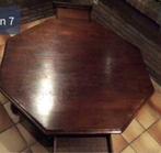 Grote,zware,vol eiken,8 hoekige salontafel +2lades+2 uittrek, Huis en Inrichting, Tafels | Salontafels, Overige vormen, Minder dan 50 cm
