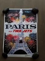 Poster TWA Jets Paris, Ophalen of Verzenden, Zo goed als nieuw