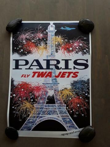 Affiche TWA Jets Paris