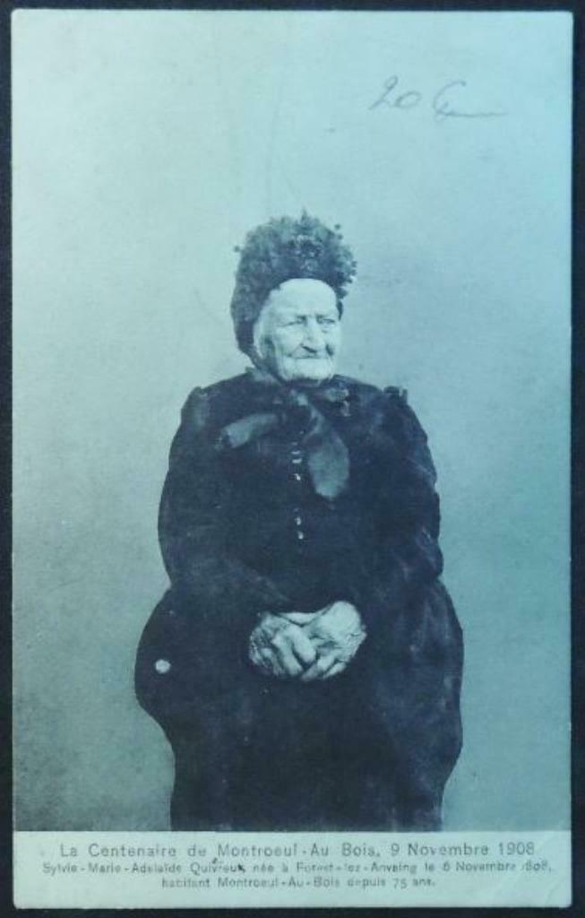 Carte Postale La Centenaire de Montroeul au Bois  09/11/1908, Collections, Cartes postales | Belgique, Enlèvement ou Envoi, Avant 1920