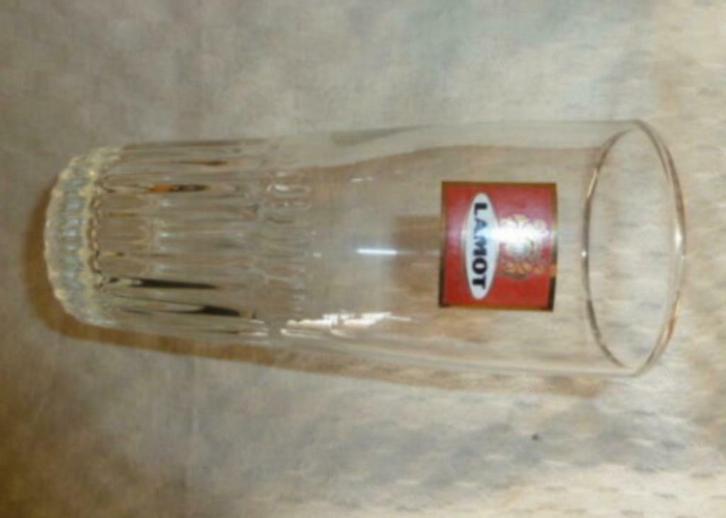 #L bier glas LAMOT  " ribbelglas "brouwerij Lamot - Mechelen, Collections, Verres & Petits Verres, Utilisé, Verre à bière, Enlèvement ou Envoi