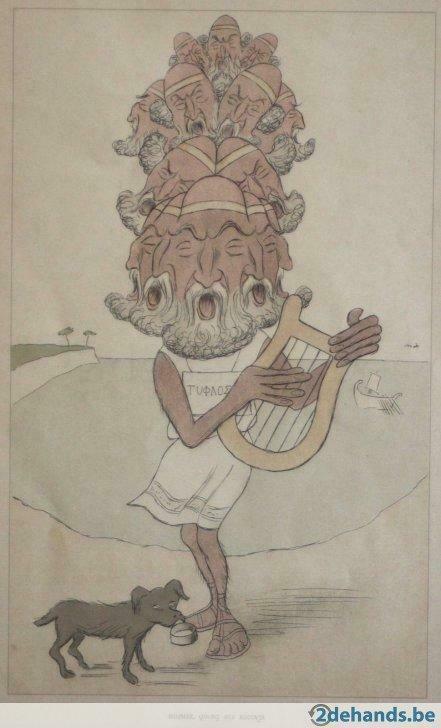 karikatuur Max Beerbohm (1872-1956) Homer, Antiquités & Art, Art | Autres Art, Enlèvement ou Envoi