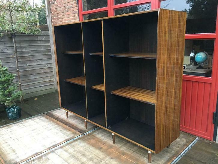 retro ZEBRANO vakkenkast voor winkel of privé, Zakelijke goederen, Kantoor en Winkelinrichting | Winkel en Inventaris, Ophalen of Verzenden