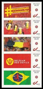 Duostamp zegels Rode Duivels World Cup voetbal Brazilië 2014, Postzegels en Munten, Met plakker, Ophalen of Verzenden, Sport, Frankeerzegel