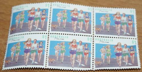 AUSTRALIË 1990 Fun Run blok 6x$1, gegomd - Nr Michel 1186, Postzegels en Munten, Postzegels | Oceanië, Postfris, Ophalen of Verzenden