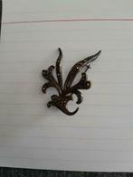 zilverkleurige broche, Ophalen, Gebruikt, Met strass