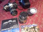 appareil photo reflex Olympus OM10 set 35mm, TV, Hi-fi & Vidéo, Reflex miroir, Olympus, Enlèvement, Utilisé