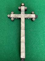 Antiek franciscaans kruisbeeld uit XVIII Eeuw in paarlemoer, Antiek en Kunst, Ophalen of Verzenden