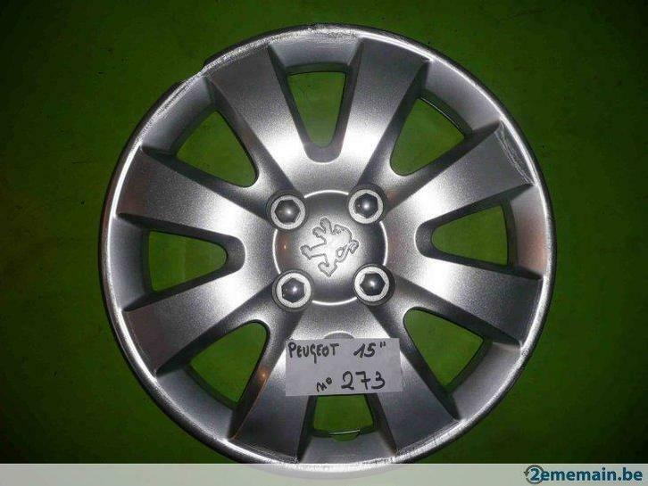 enjoliveur Peugeot 15" (n°273)  1pc, Autos : Pièces & Accessoires, Autres pièces automobiles, Peugeot, Utilisé, Enlèvement ou Envoi