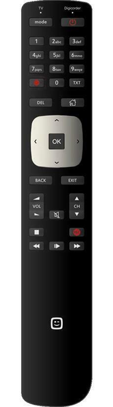 afstandsbediening van TELENET voor digicorder digibox en TV.