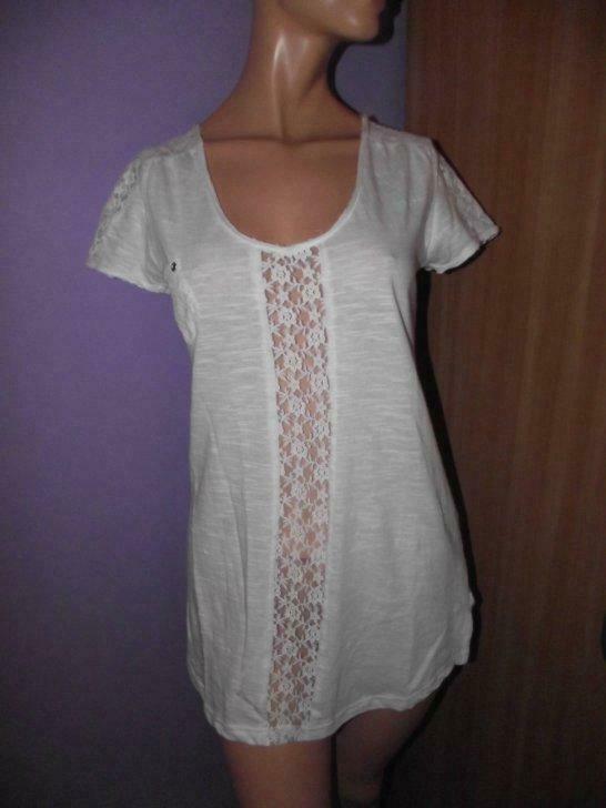 T-shirt écru avec dentelle CARLING T.L neuf, Kleding | Dames, T-shirts, Nieuw, Maat 42/44 (L), Overige kleuren, Verzenden