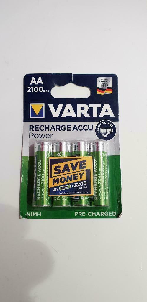 Lot de 4 piles AA Rechargeable 2100mAh-VARTA-Neuves/Emballé, TV, Hi-fi & Vidéo, Batteries, Neuf, Rechargeable, Enlèvement ou Envoi