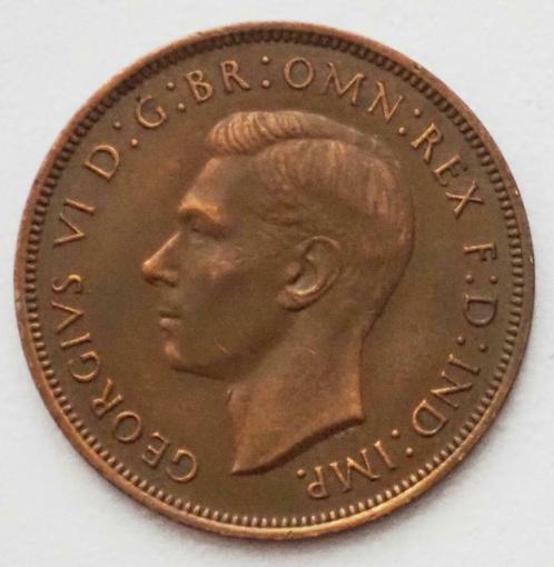 UK, One Penny, GEORGE VI 1940, aUNC, Variant Obv. 2, Rev. C, Postzegels en Munten, Munten | Europa | Niet-Euromunten, Losse munt