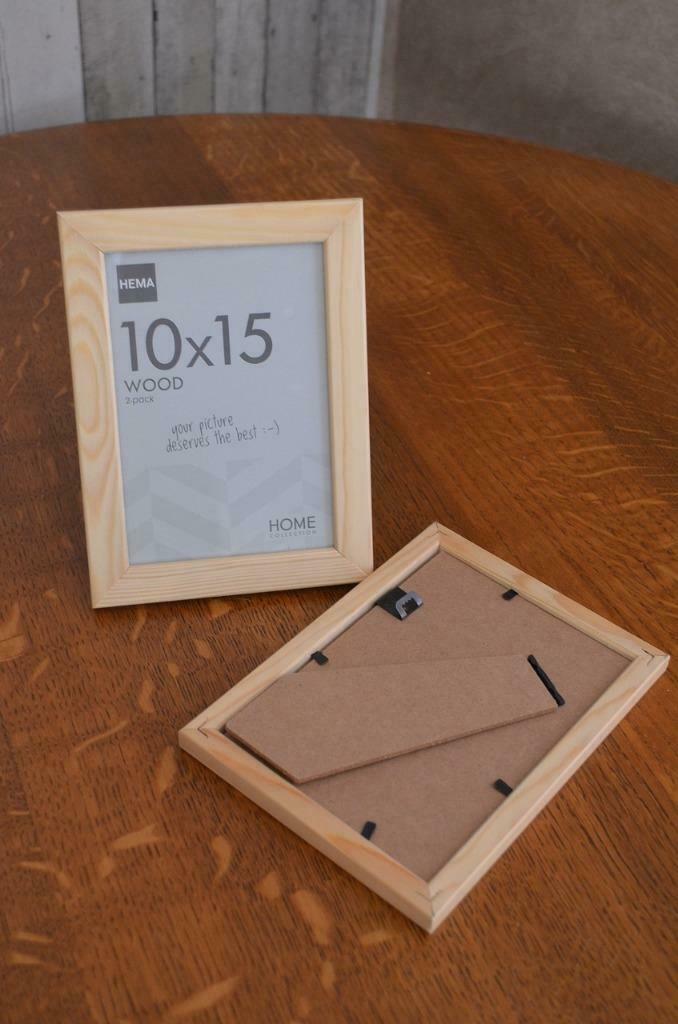 Hema 2 fotokaders hout 10 x 15 cm, Minder dan 50 cm, Nieuw, Ophalen of Verzenden, Minder dan 50 cm