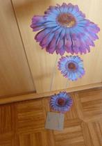 Lange metalen 3 paars-blauwe bloemen decoratie, Huis en Inrichting, Woonaccessoires | Overige, Ophalen of Verzenden