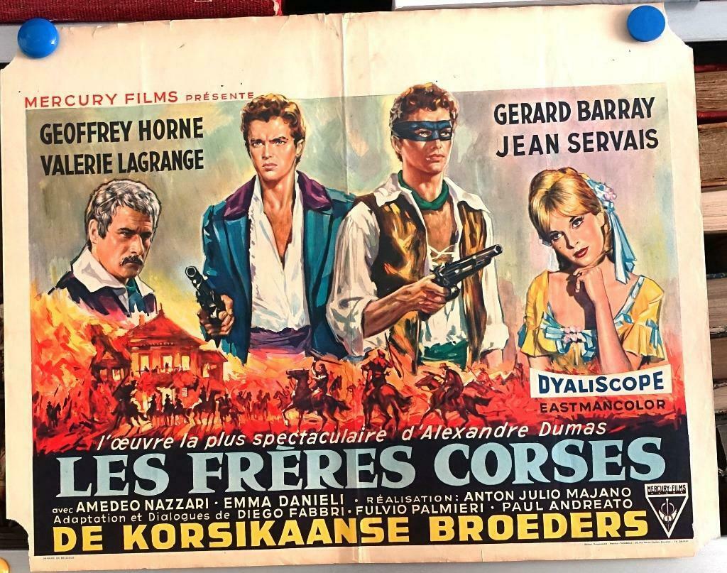 Filmposter Les frères Corses / De Korsikaanse broeders, Enlèvement ou Envoi, Rectangulaire horizontal, A1 jusqu'à A3, Utilisé