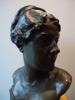 Paul VAN DEN KERCKHOVE bronzen art nouveau buste brons gesig, Antiek en Kunst, Ophalen