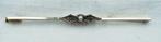ART DECO speld 18kt goud diamant parel., Ophalen of Verzenden, Goud, Met edelsteen