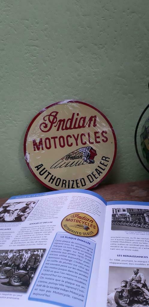 Enseigne publicitaire en métal Motocyclettes indiennes en re, Collections, Marques & Objets publicitaires, Neuf, Panneau publicitaire