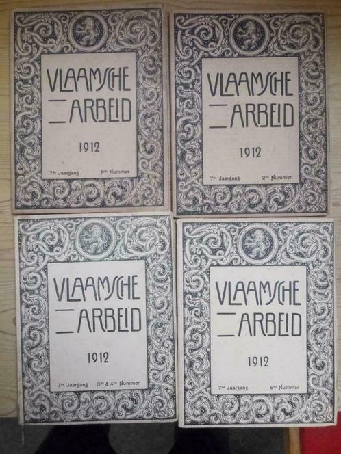 Vlaamsche Arbeid - 4 nrs van 1912, Livres, Littérature, Utilisé, Enlèvement ou Envoi