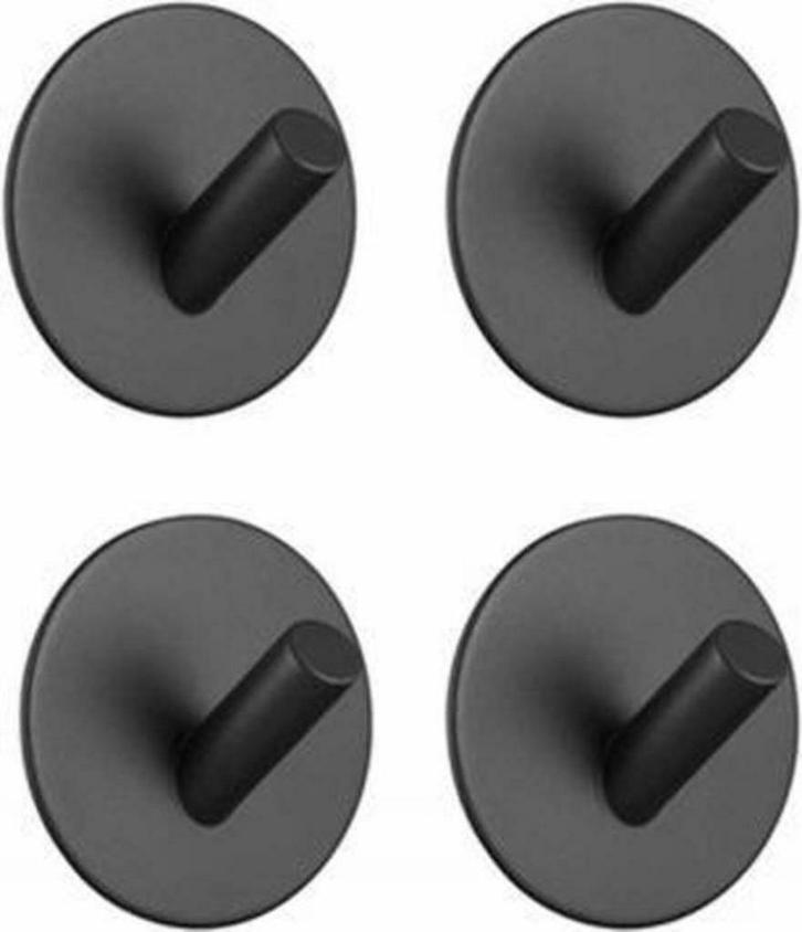 Stainless Zelfklevende Handdoekhaakjes Mat Zwart 2 stuks, Huis en Inrichting, Woonaccessoires | Kapstokken, Nieuw, Wandhaken, Minder dan 100 cm