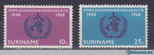 Suriname 1968 20 ans Organisation mondiale de la Santé **, Timbres & Monnaies, Timbres | Surinam, Non oblitéré, Envoi