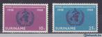 Suriname 1968 20 ans Organisation mondiale de la Santé **, Timbres & Monnaies, Timbres | Surinam, Envoi, Non oblitéré