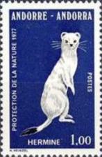Frans Andorra 1977 - fauna - Hermelijn - MNH, Postzegels en Munten, Verzenden, Postfris