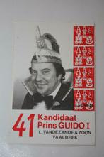 Vintage Sticker - Carnaval Leuven - Kandidaat Prins Guido 1, Bedrijf of Vereniging, Ophalen of Verzenden, Zo goed als nieuw