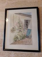Aquarel op kartonnen blad van R. Coutigny 1991, Antiek en Kunst, Ophalen of Verzenden