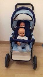 poussette jumelle pour poupées avec les 2 bébés, Enfants & Bébés, Enlèvement, Utilisé