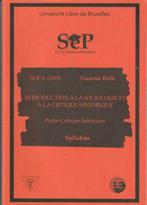 Introduction à la sociologie et à la critique historique Par, Comme neuf, Francine Bolle, Enlèvement ou Envoi