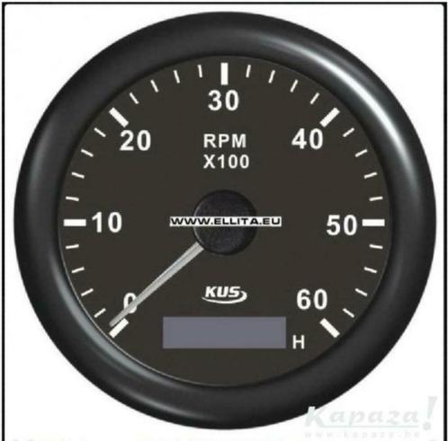 Tachometer KUS clock tachometer to 6000 RPM with engine ho, Sports nautiques & Bateaux, Accessoires navigation, Neuf, Enlèvement