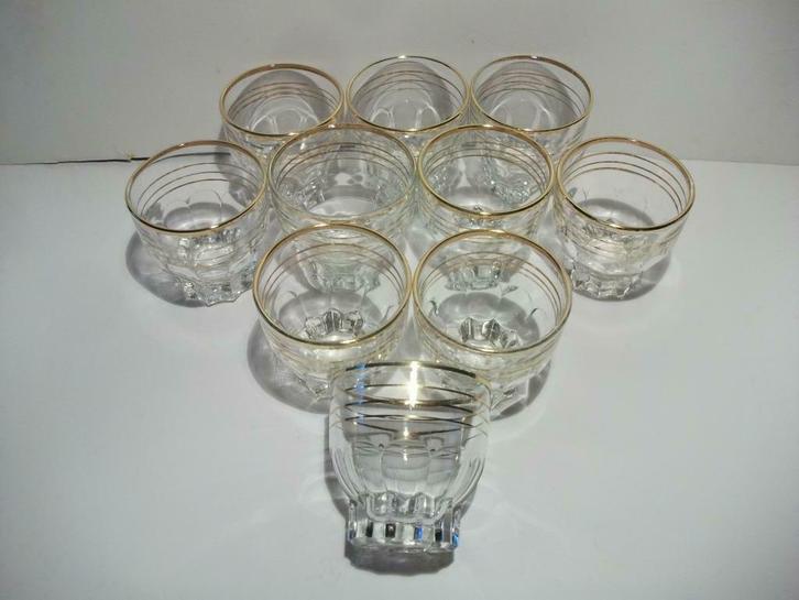 Nog 10 glaasjes 3 gouden ringen en gouden rand, Antiek en Kunst, Antiek | Glaswerk en Kristal, Ophalen of Verzenden