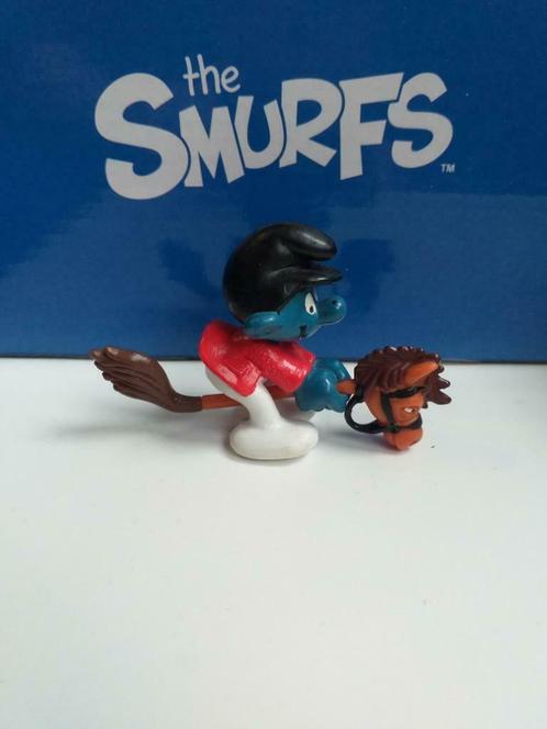 Schtroumpf  smurf cavalier  40214, Collections, Schtroumpfs, Comme neuf, Poupée, Figurine ou Peluche, Autres Schtroumpfs, Enlèvement ou Envoi