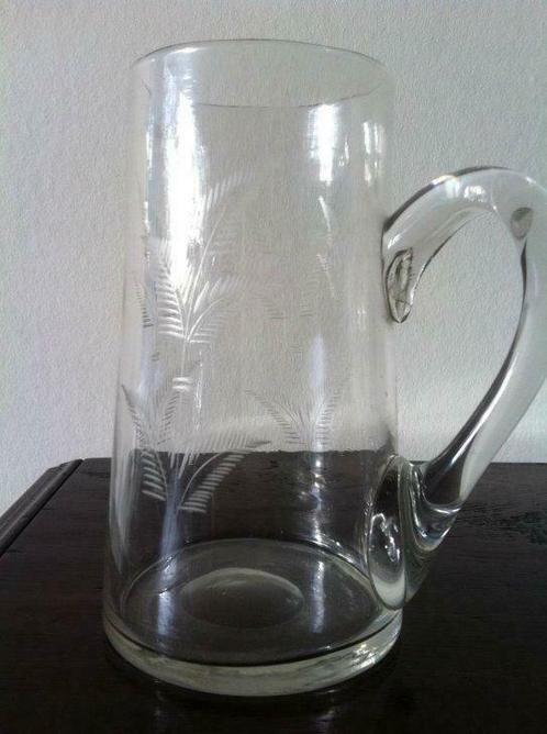 Vintage  water/frisdrankkan in geslepen glas, Antiquités & Art, Antiquités | Verre & Cristal, Enlèvement