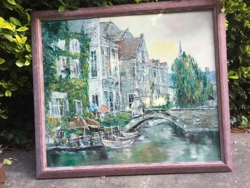 TABLEAU « Bruges – Pont Saint Jean Népomucène », Antiquités & Art, Art | Peinture | Classique, Enlèvement