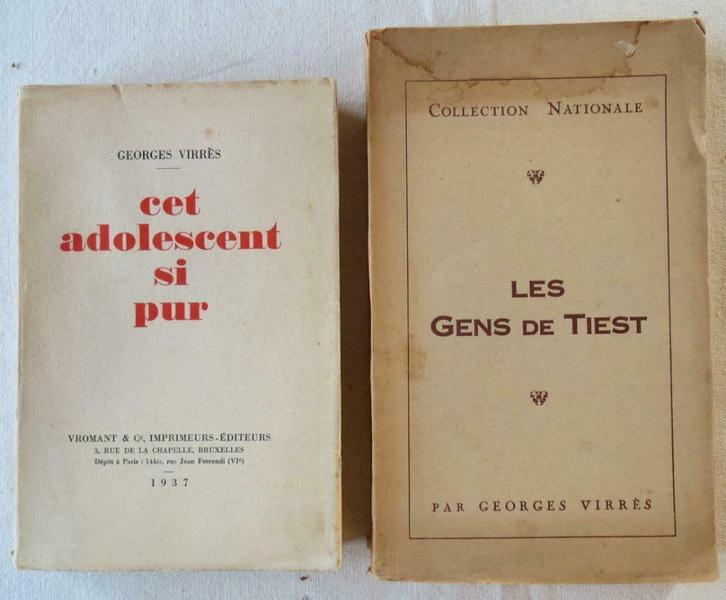 Belgische literatuur: Georges Virrès 2 boeken, Antiek en Kunst, Antiek | Boeken en Manuscripten, Ophalen of Verzenden