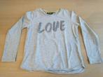Grijze longsleeve met pailletten LOVE - JBC K3 - maat 122, Gebruikt, Meisje, Ophalen of Verzenden, Shirt of Longsleeve