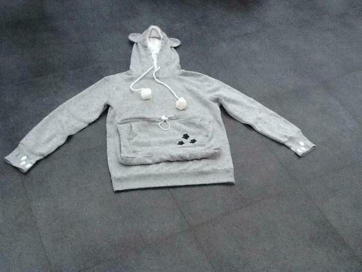 Zeer mooie grijze trui met kap en dierenpootjes xs, Kleding | Dames, Truien en Vesten, Nieuw, Maat 34 (XS) of kleiner, Ophalen of Verzenden