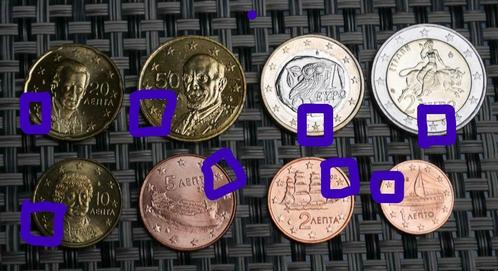 8 munten Griekenland 2002 UNC geslagen (S, F, E), Postzegels en Munten, Munten | Europa | Euromunten, Setje, 2 euro, Griekenland