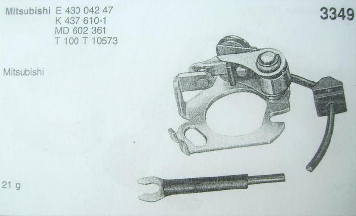 Contactpuntset Mitsubishi jaren '70 Galant & Lancer, Auto-onderdelen, Elektronica en Kabels, Oldtimer onderdelen, Overige automerken