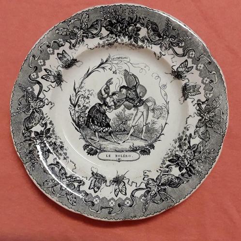 Assiette porcelaine Creil & Montéreau L. Milliet & cie XIXe, Antiquités & Art, Antiquités | Services (vaisselle) pièces, Enlèvement