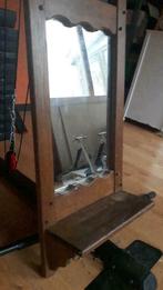 rustieke houten spiegel, 40/85 cm, Gebruikt, Ophalen of Verzenden