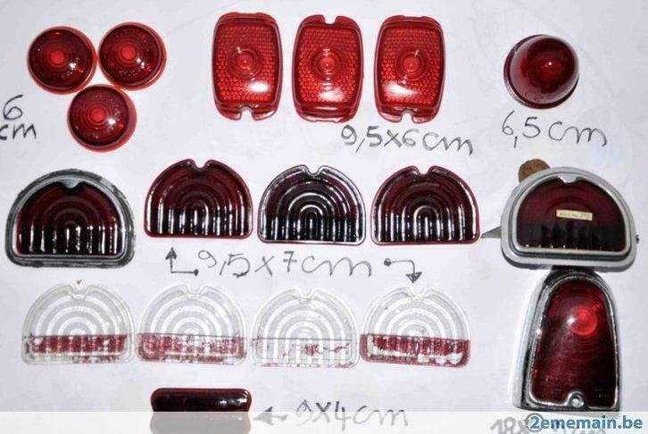 oldtimer rode lichten, flitsers, glazen lens, Auto-onderdelen, Overige Auto-onderdelen, Oldtimer onderdelen, Overige automerken