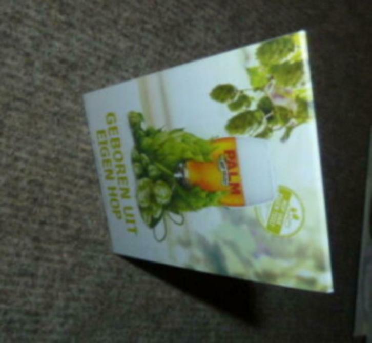 # tafel reclame PALM HOP SELECT Geboren uit eigen hop, Verzamelen, Biermerken, Gebruikt, Overige typen, Palm, Ophalen of Verzenden